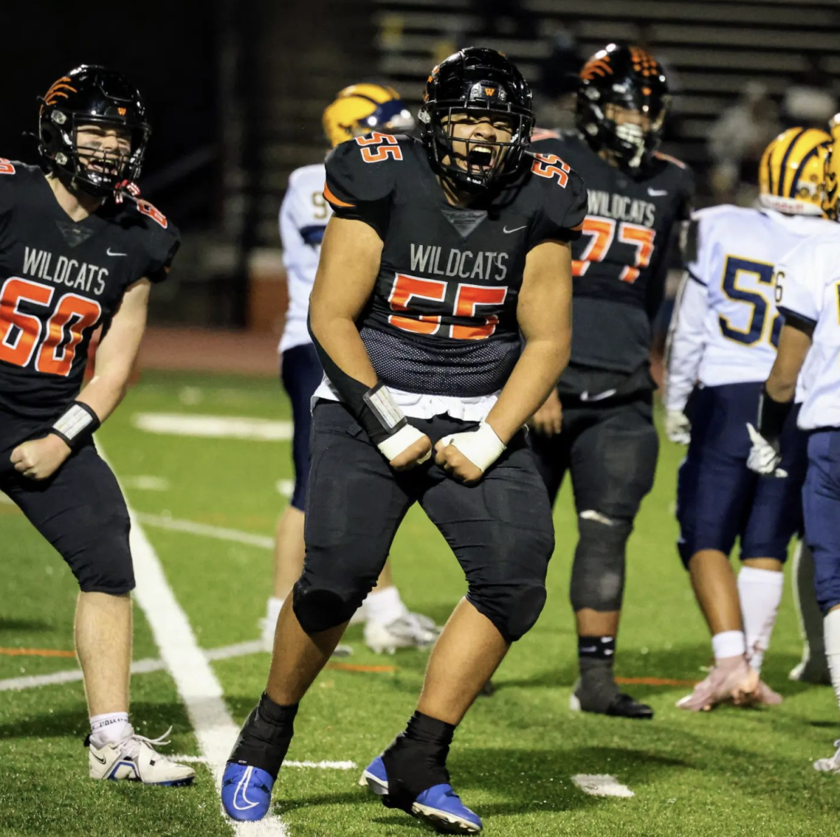 Woodside celebrates after a strong win during the final season game against Milpitas.